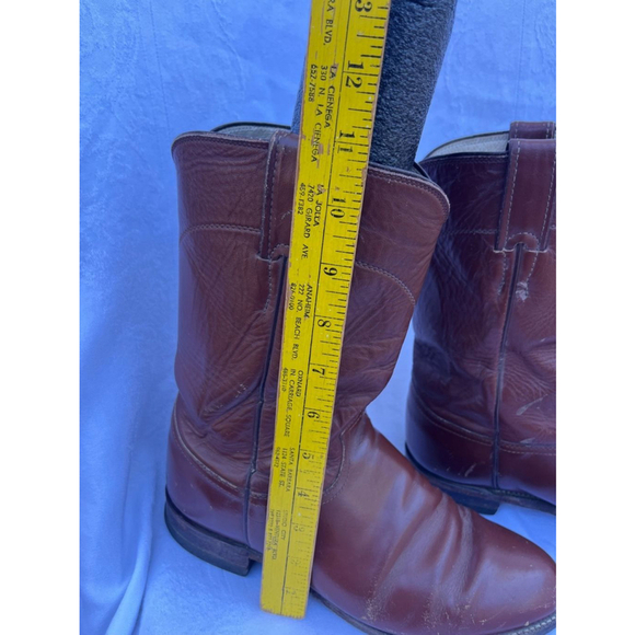 Unisex Justin Brown Western Cowboy Boots Size men’s size 7.5‎ made in USA - Picture 5 of 15